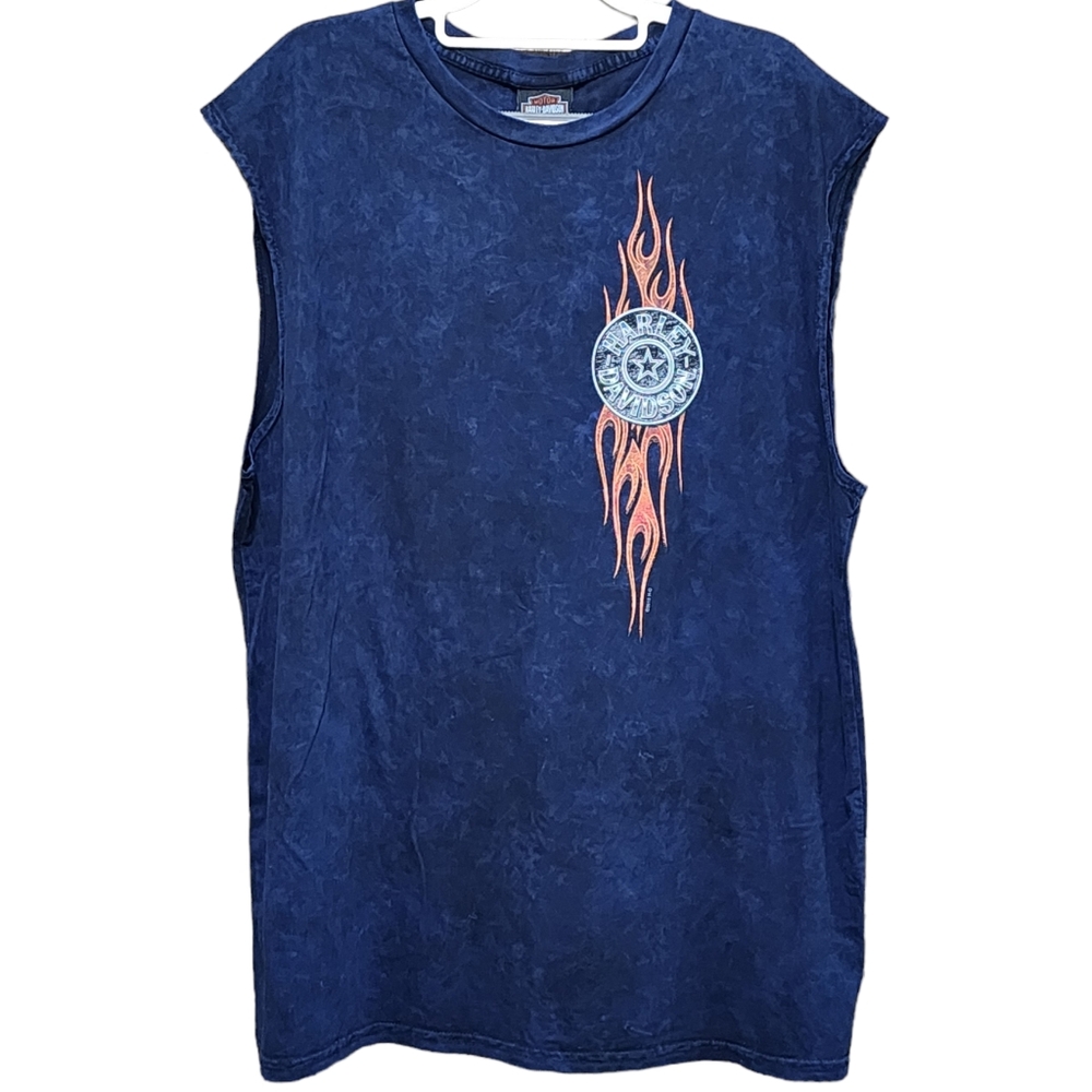 NWT Harley-Davidson Tank Shirt Mens XL Quantico VA 2014 Sleeveless Blue